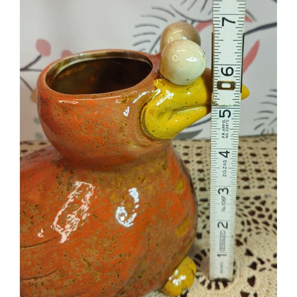 NWT Ceramic Derpy Big Eyed Bird Indoor Planter Versatile Decor